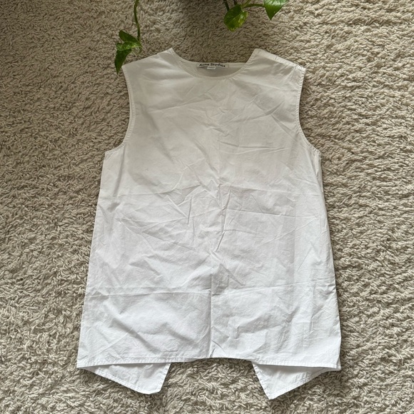 Acne Studios White sleeveless Tip Open Back Gold Buttons - Picture 1 of 8